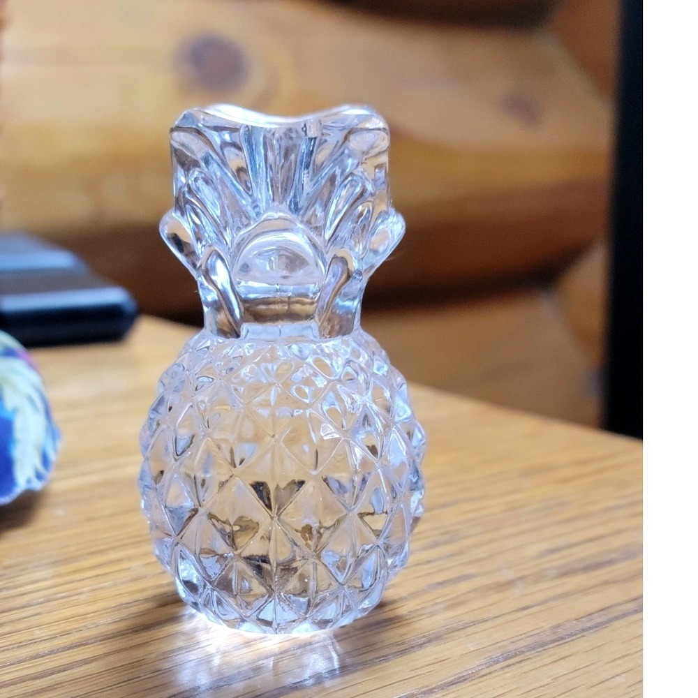 Vintage Williams Sonoma Clear Glass Pineapple Taper Candle Holder 3 Inch - Picture 3 of 7